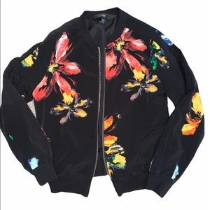 Floral polyester bomber jacket!